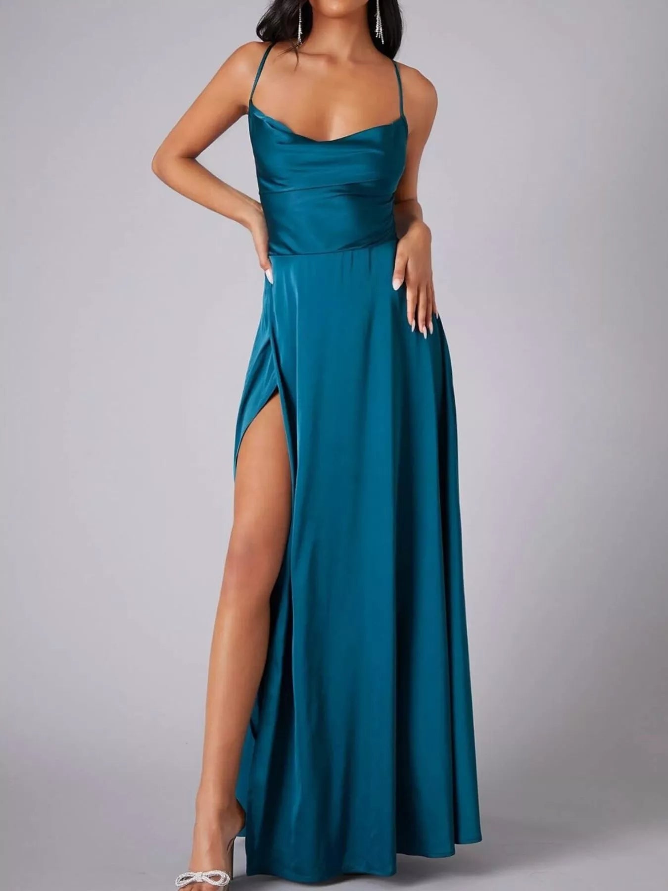 Lace Up Back Split Maxi Dress - product image 18