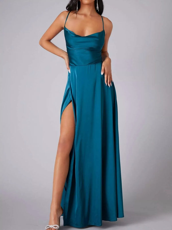 Lace Up Back Split Maxi Dress - product image 18