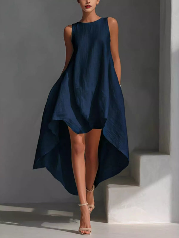 High-Low Round Neck Sleeveless Dress - product image 7