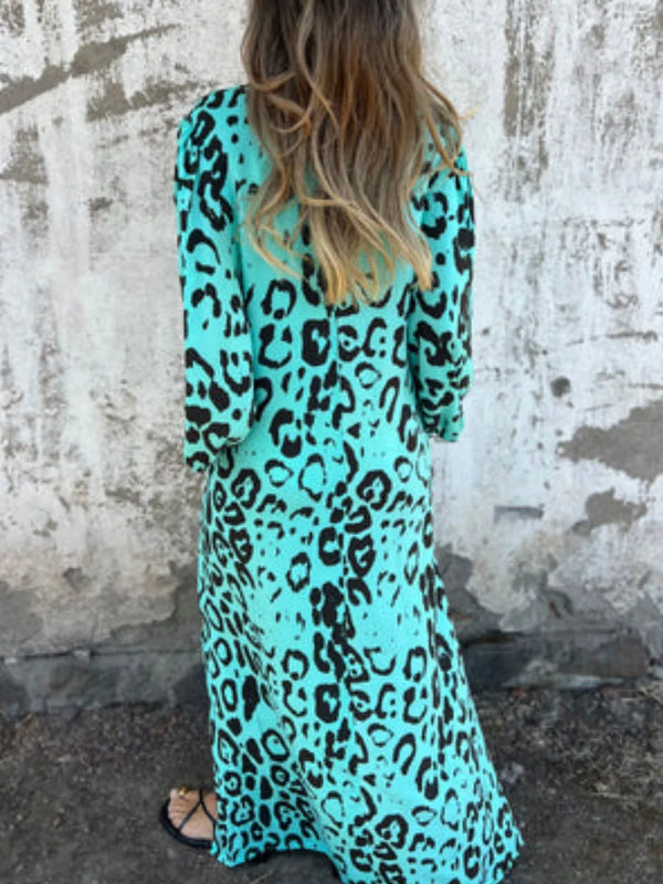 Printed V-Neck Dress with Pockets - product image 21