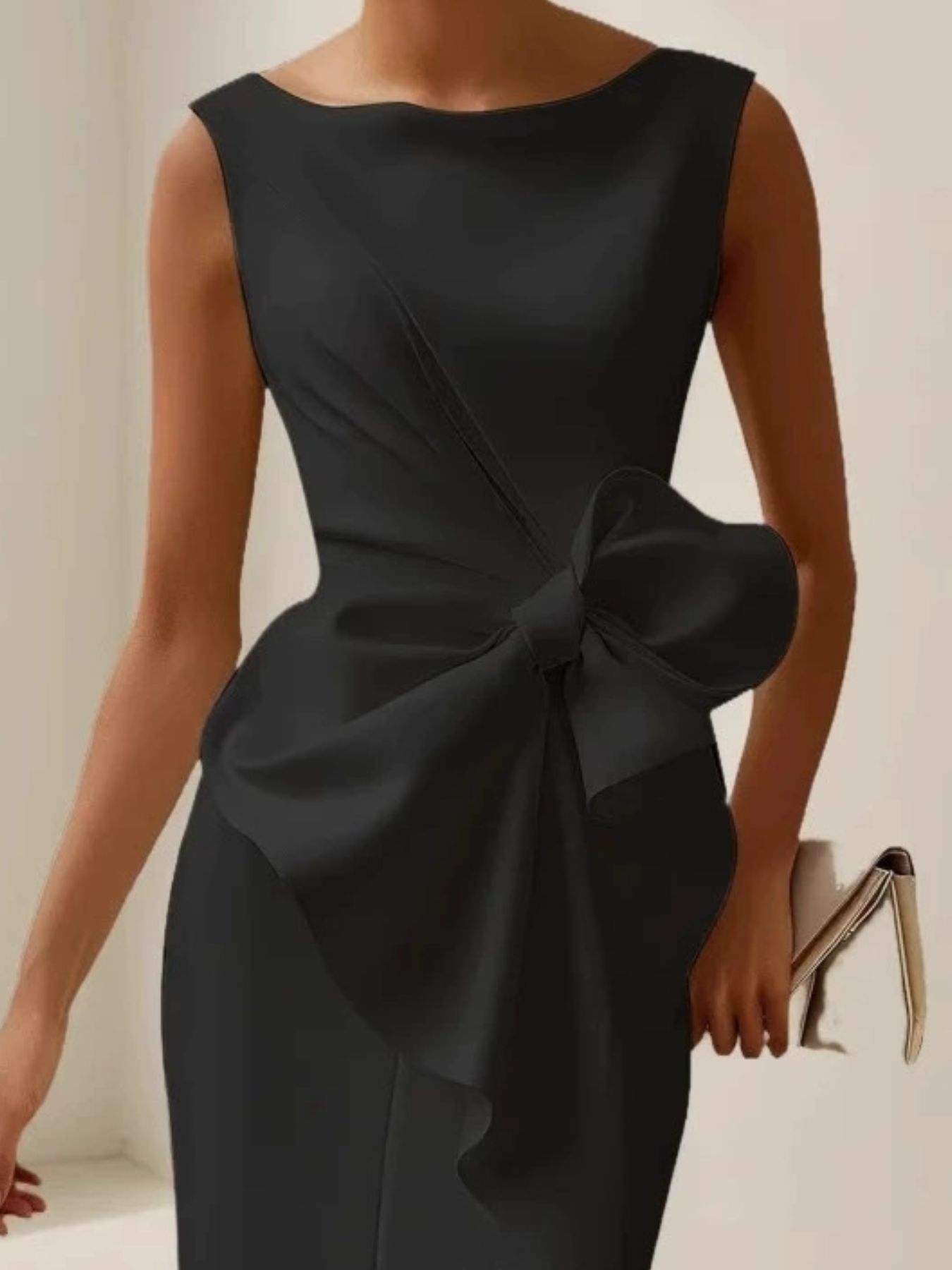 Full Size Bowknot Front Sleeveless Dress Plus Size view 5 - Shopiebay