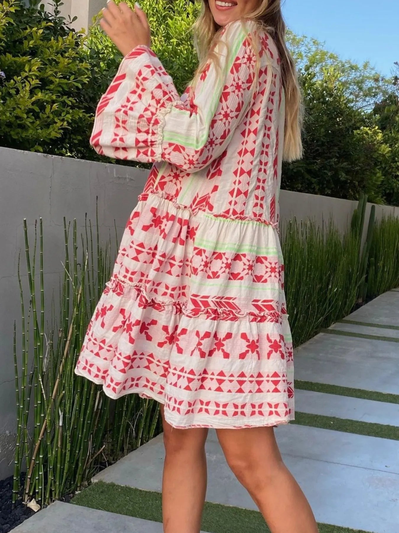 Printed Tiered Babydoll Dress - product image 5