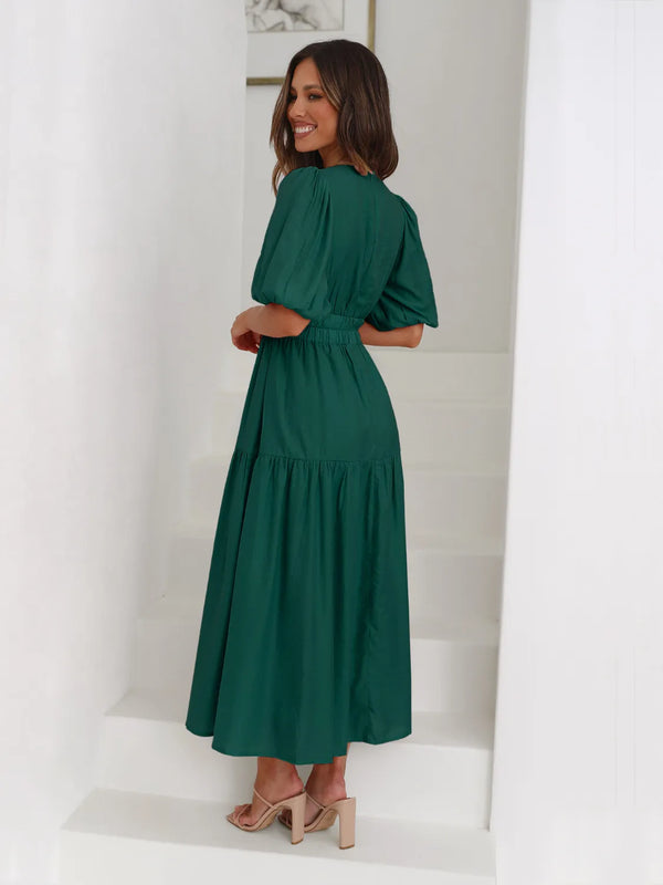 Tiered Surplice Half Sleeve Midi Dress - product image 11