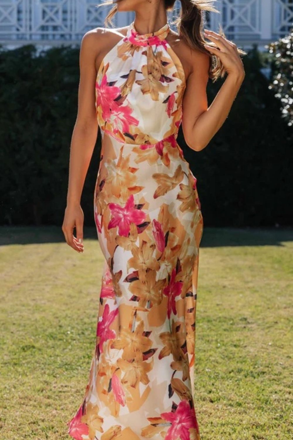 Floral Print Halter Neck Maxi Dress - product image 3