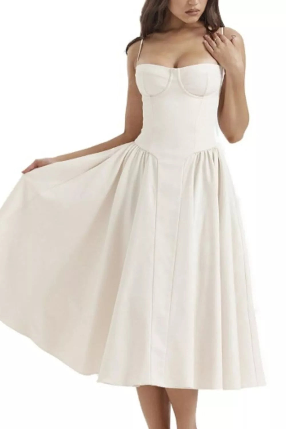 Sweetheart Neck Ruched Midi Dress - product image 14