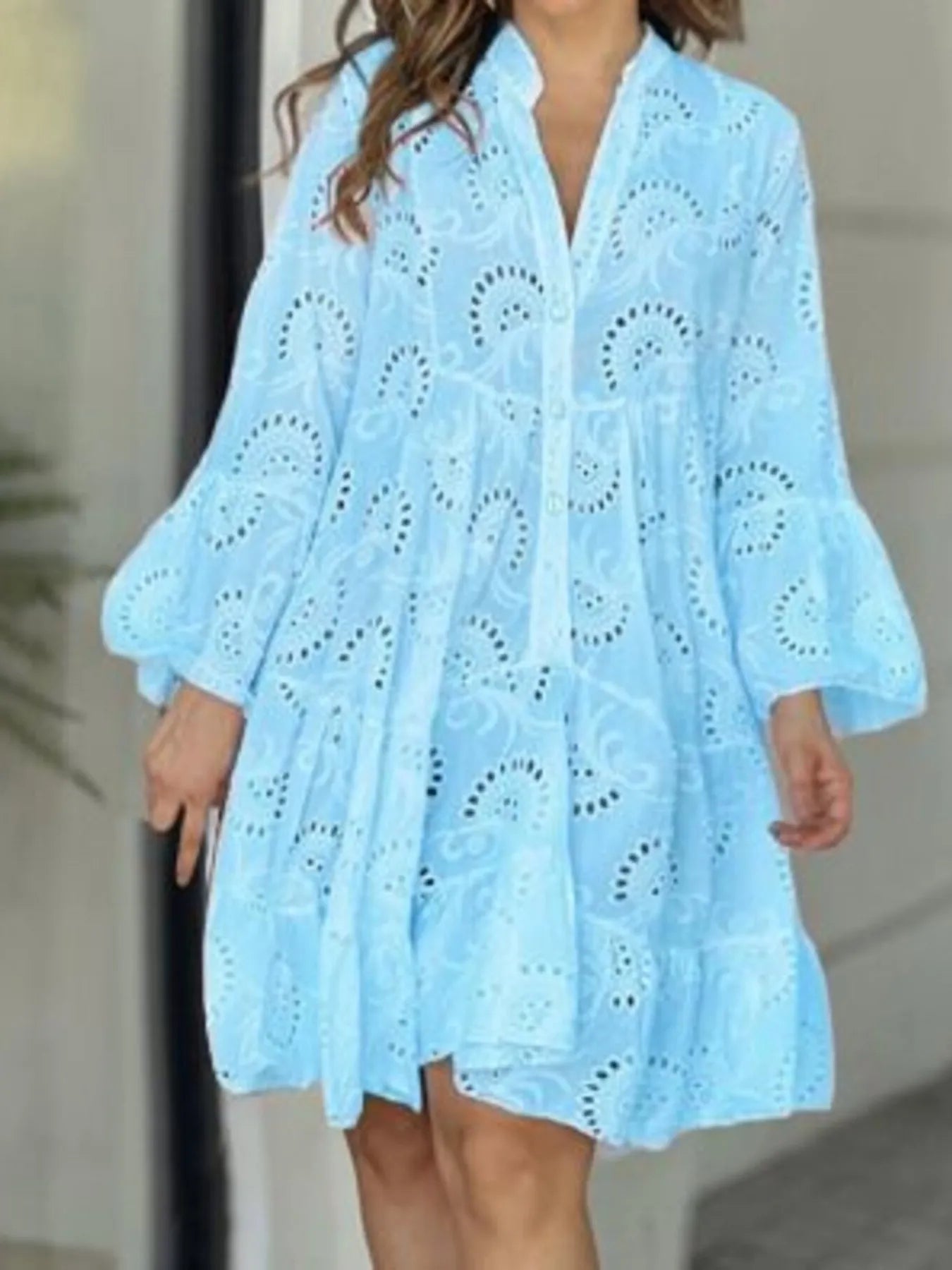 Eyelet Ruffled Hem Tiered Dress - product image 10