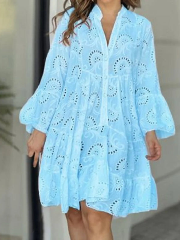 Eyelet Ruffled Hem Tiered Dress - product image 10
