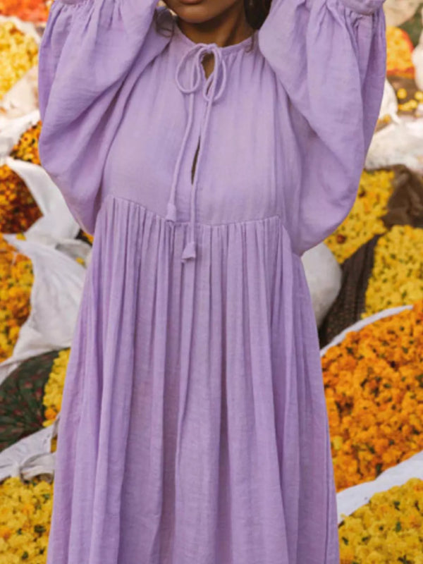Tie Neck 3/4 Sleeve Midi Dress - product image 21