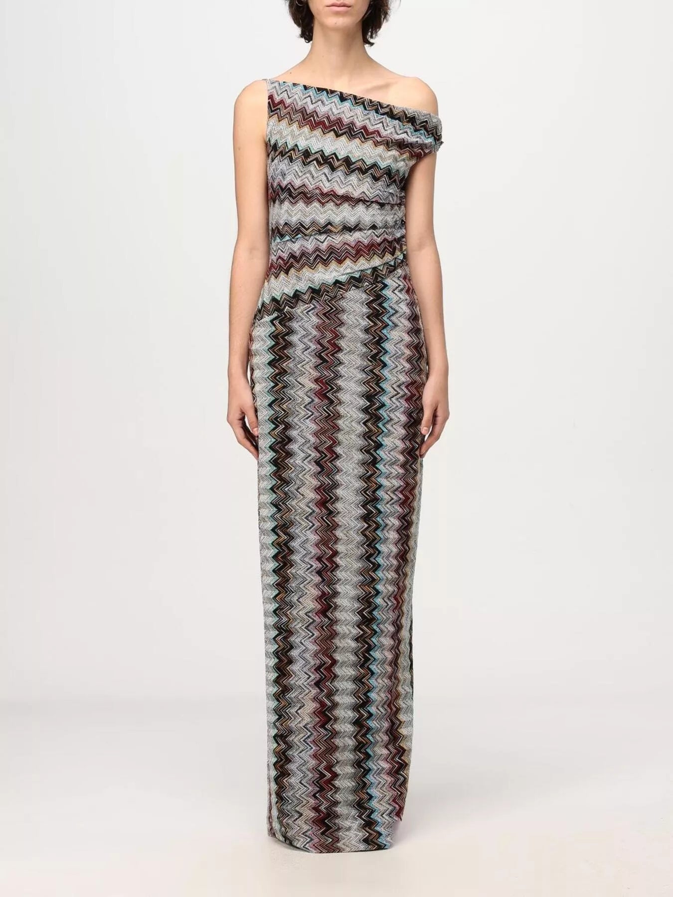 One-Shoulder Zigzag Knit Maxi Dress - product image 5