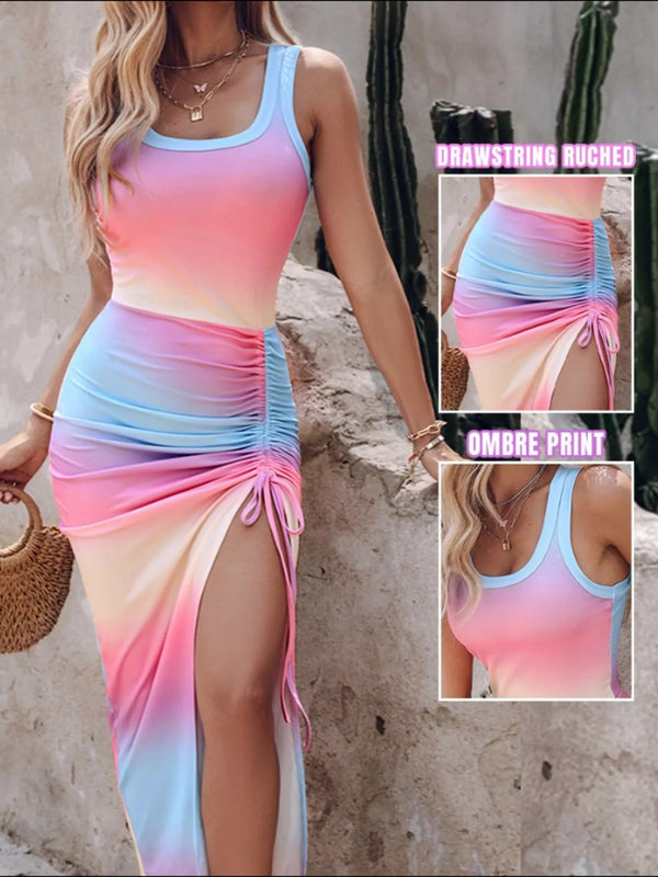 Ruched Slit Sleeveless Midi Dress - product image 5