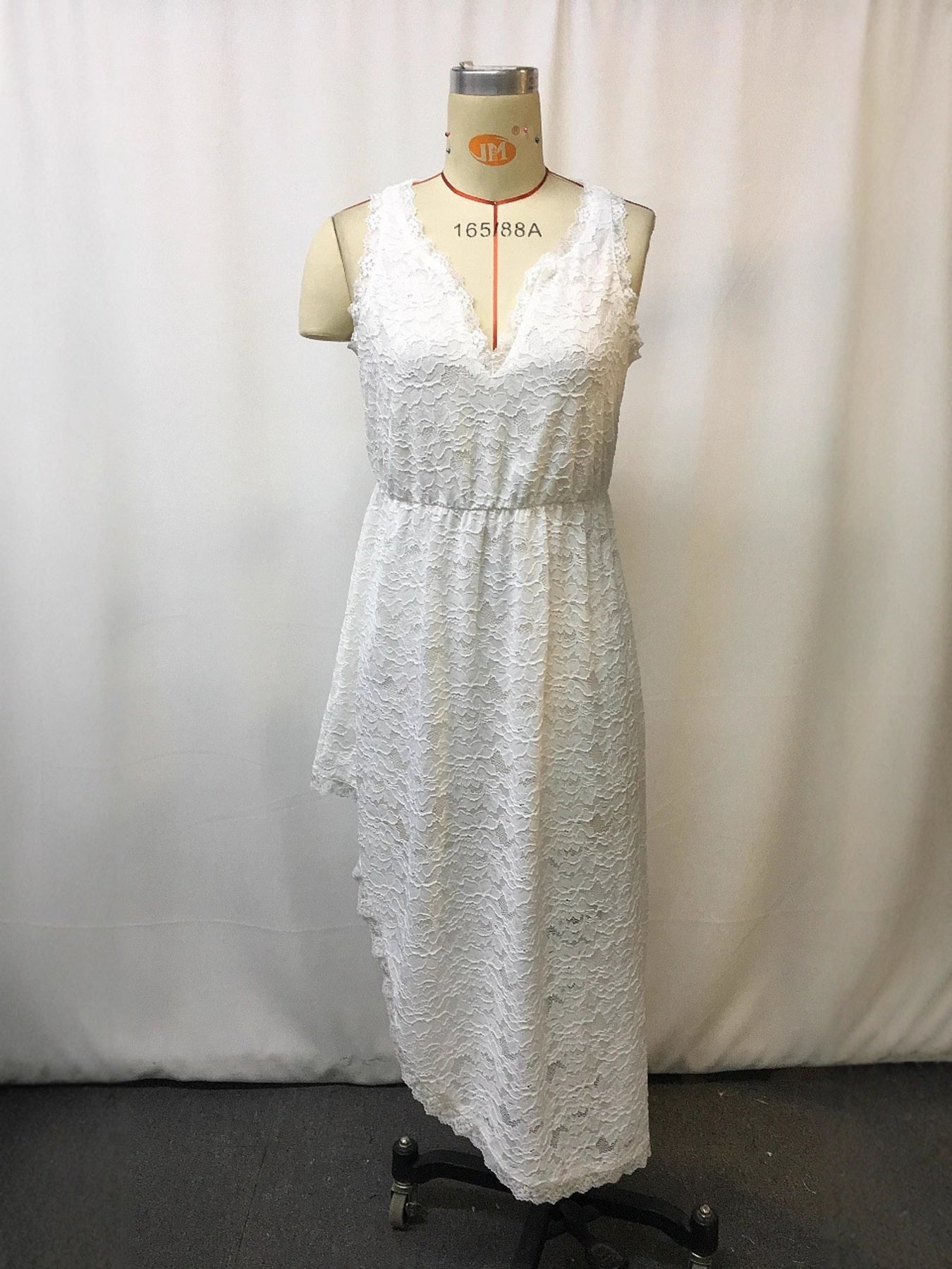 Full Size Asymmetrical Hem Sleeveless Lace Dress Plus Size - product image 3