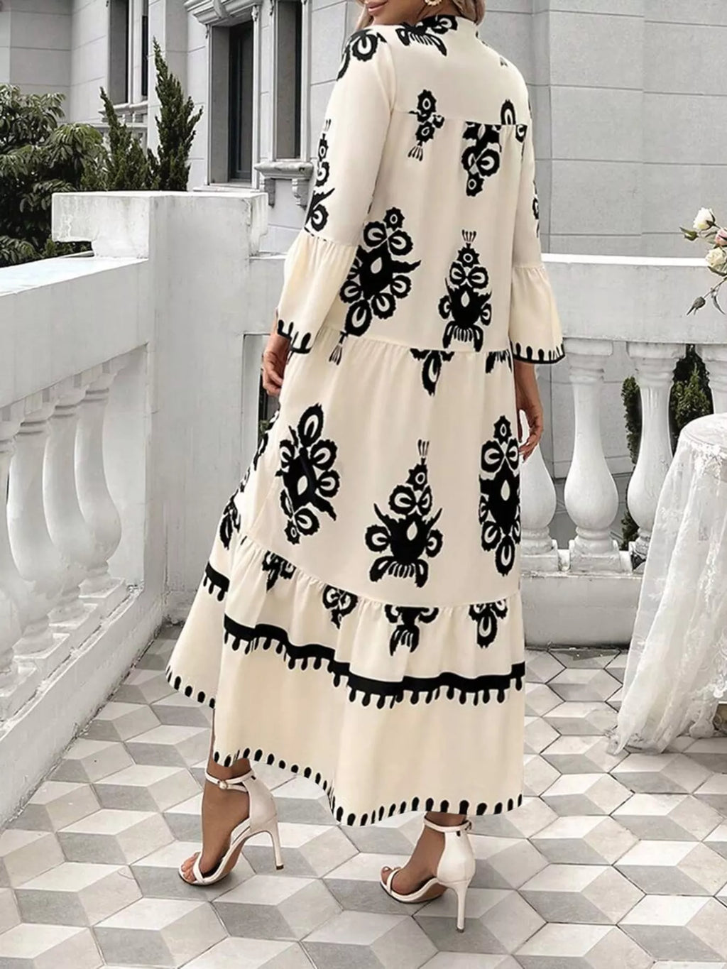 Bohemian Print Tiered Midi Dress - product image 2