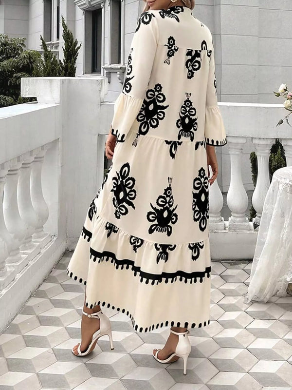 Bohemian Print Tiered Midi Dress - product image 2