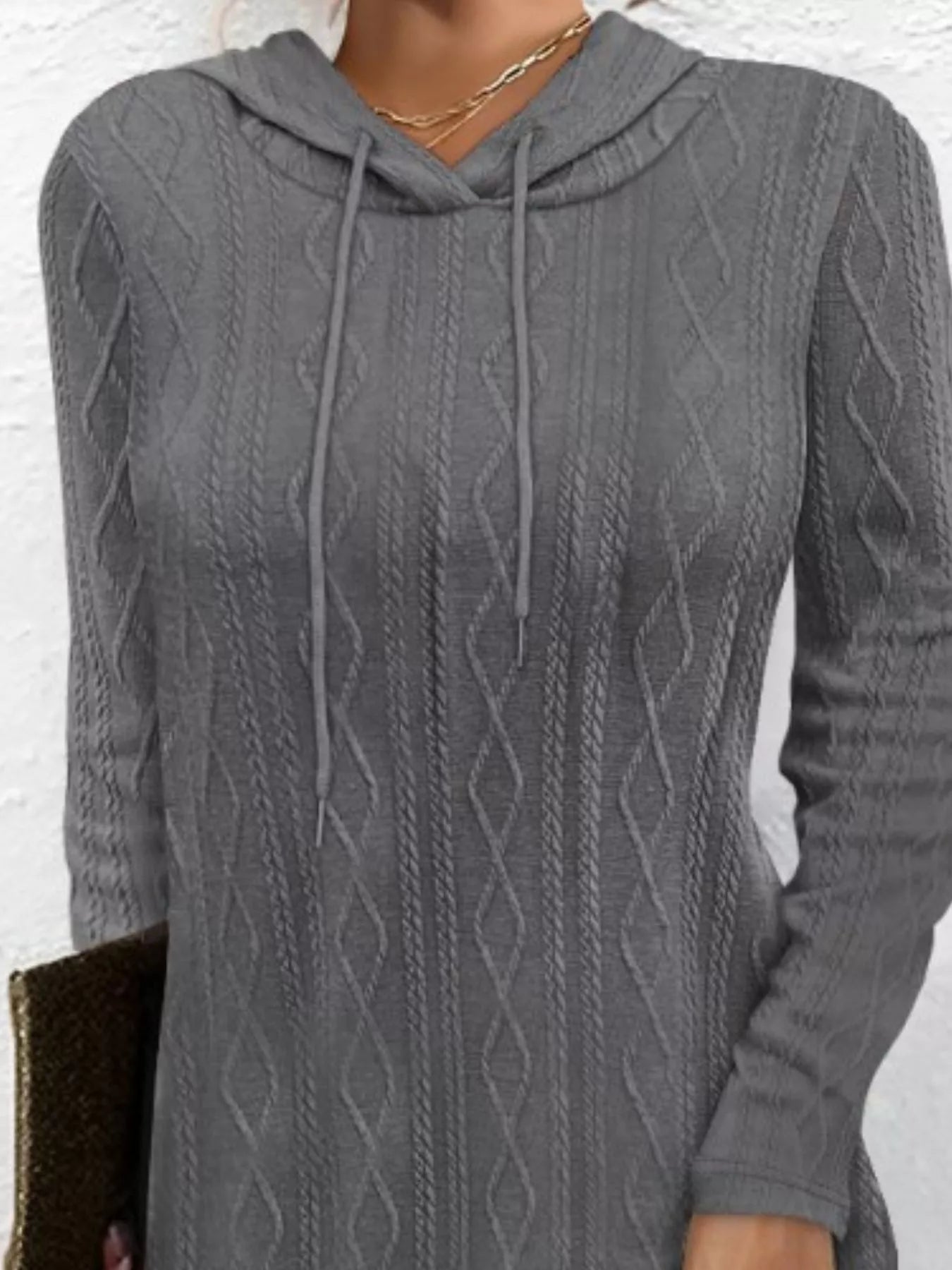 Casual Long Sleeve Hooded Knit Dress - product image 6