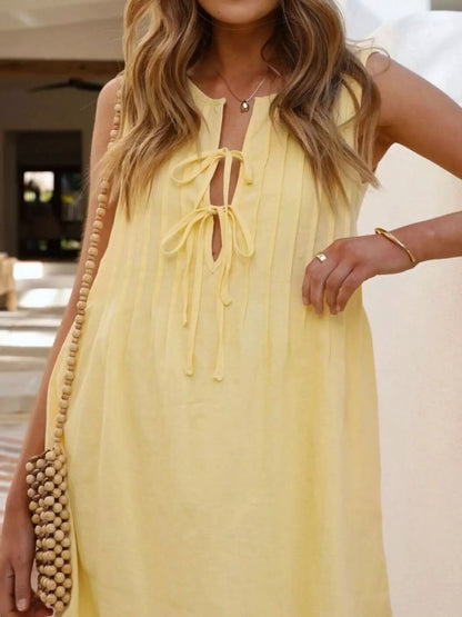 Sleeveless Tie-Front Mini Dress view 10 - Shopiebay