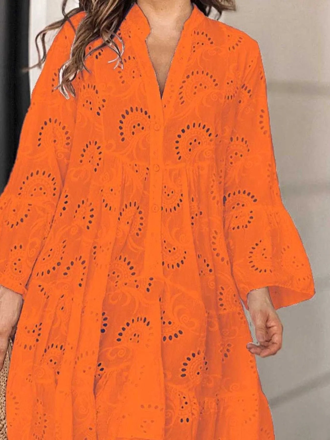 Eyelet Ruffled Hem Tiered Dress - product image 8