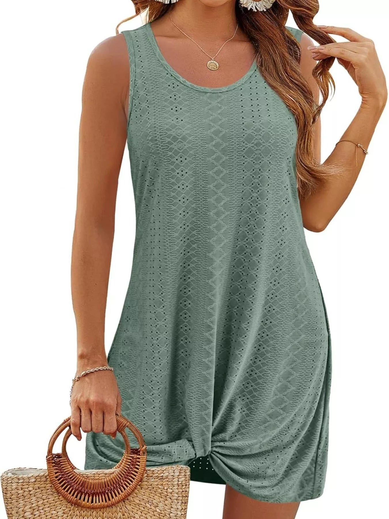 Sleeveless Knotted Hem Tank Dress - product image 7