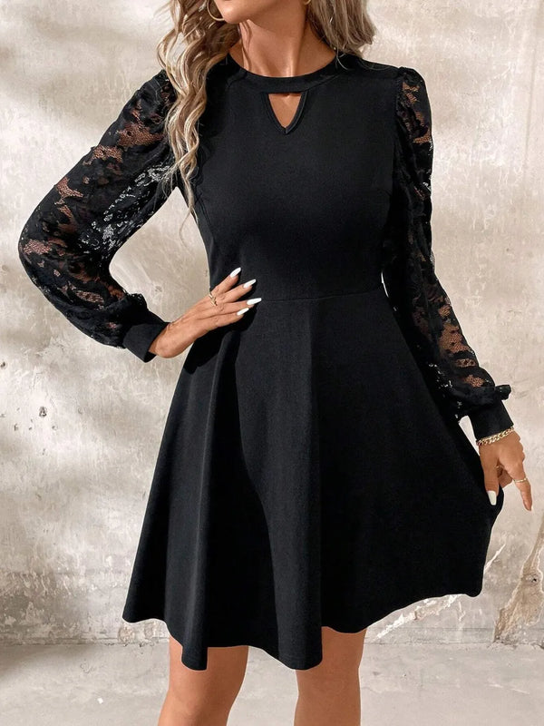 Cutout Lace Long Sleeve Mini Dress - product image 6