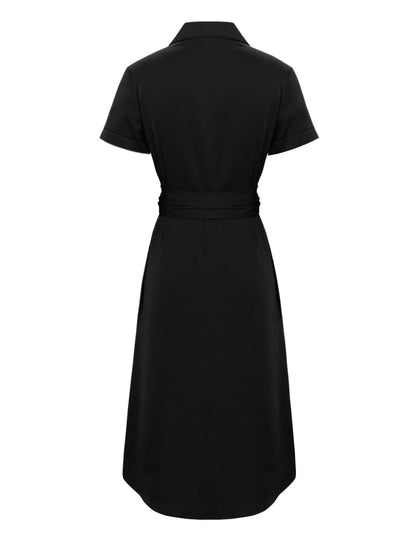 Button Down Belted Midi Shirt Dress view 6 - Shopiebay