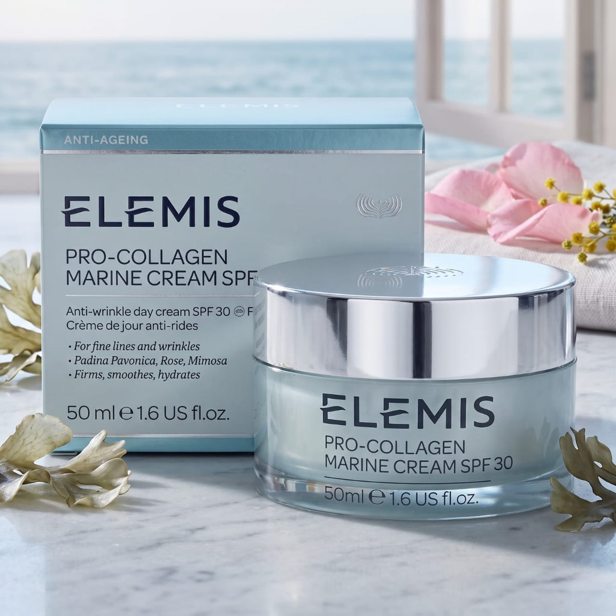 ELEMIS Pro-Collagen Marine Cream SPF 30 50ml jar and box Main image