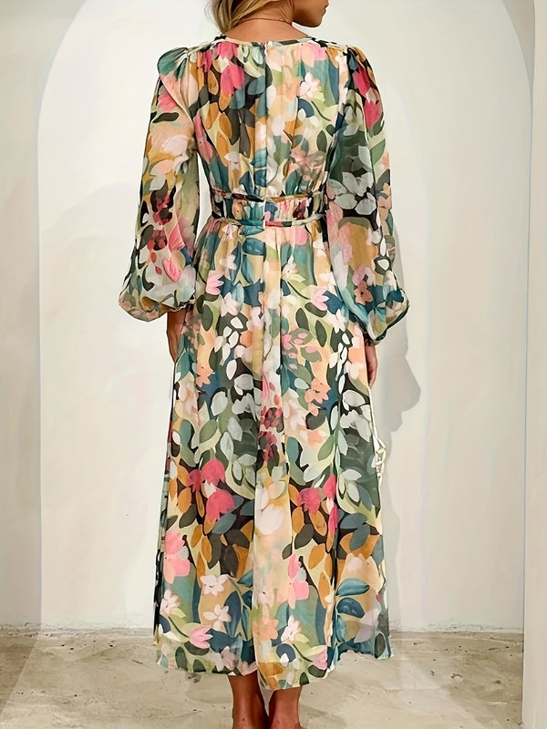 Floral Print Long Sleeve Midi Dress - product image 3