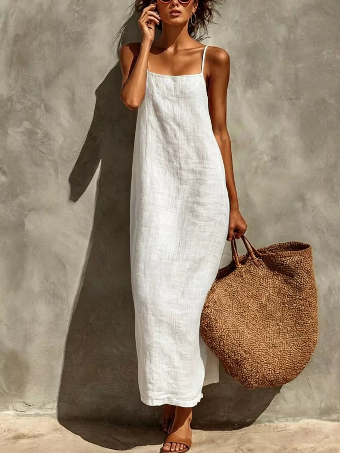 Sleeveless Linen Casual Maxi Dress Main image