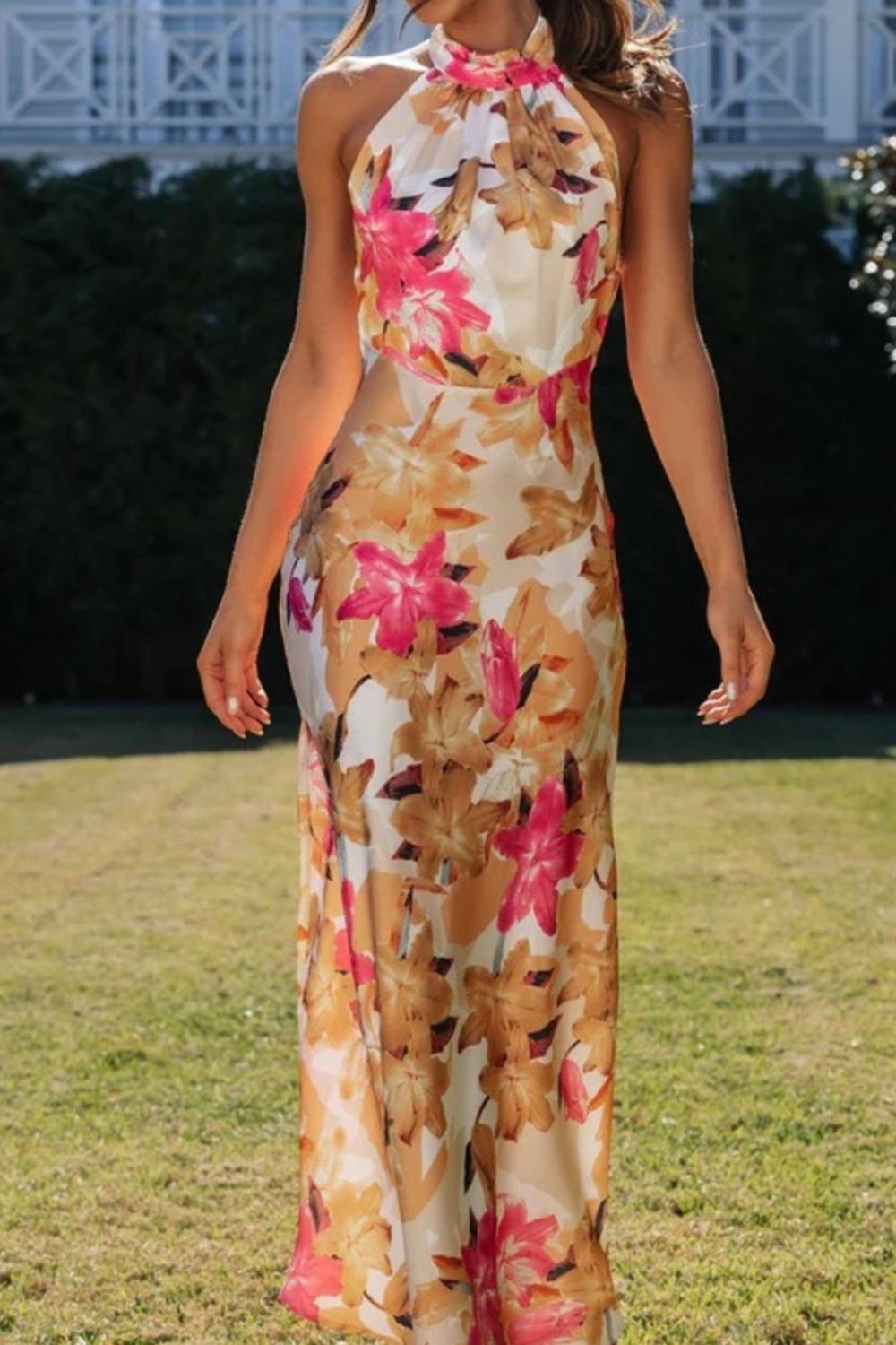 Floral Print Halter Neck Maxi Dress - product image 4