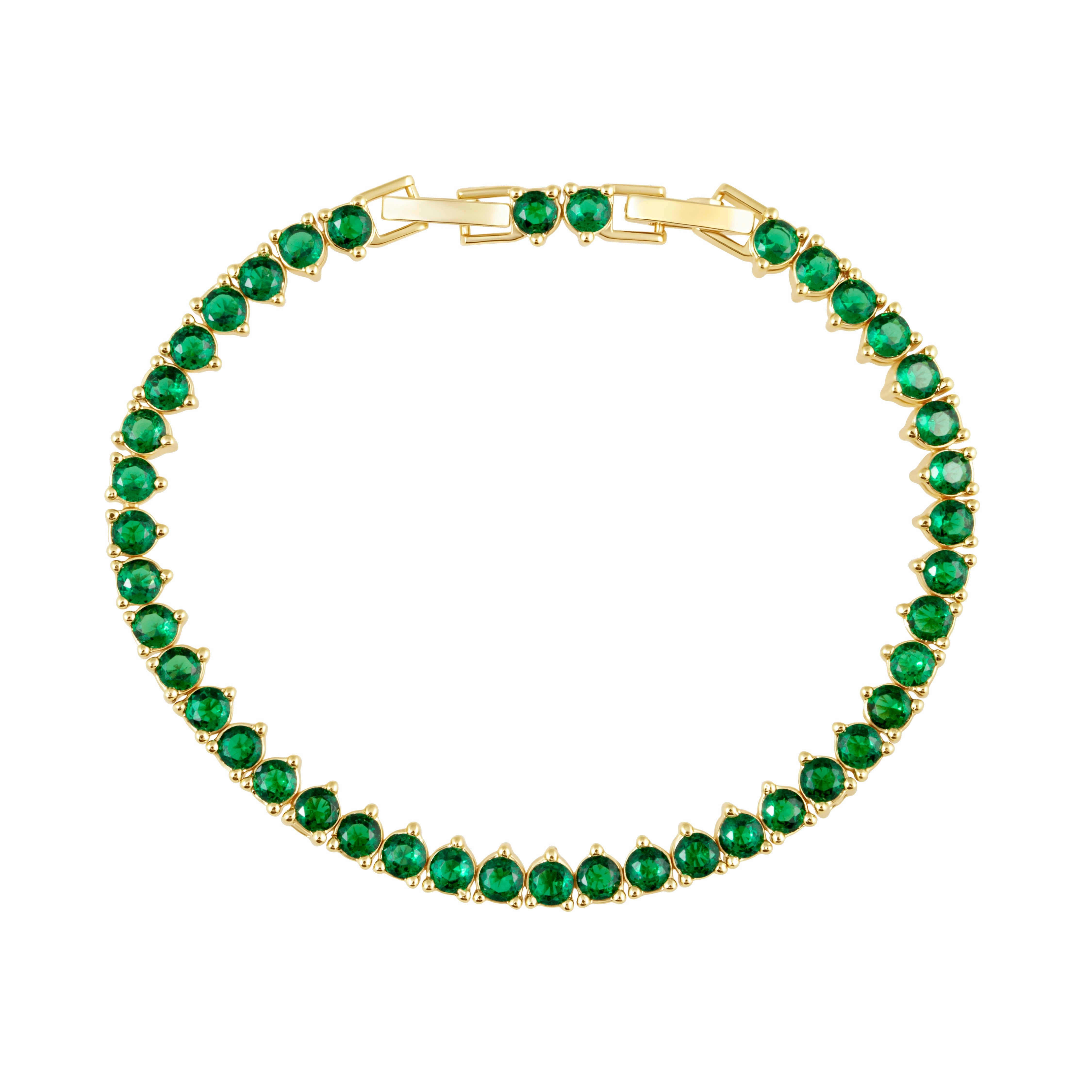 Melinda Tennis Bracelet- Emerald Main image