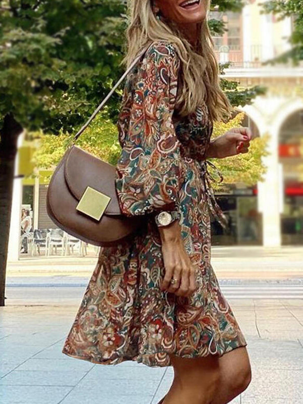 Paisley Print Balloon Sleeve Mini Dress - product image 4