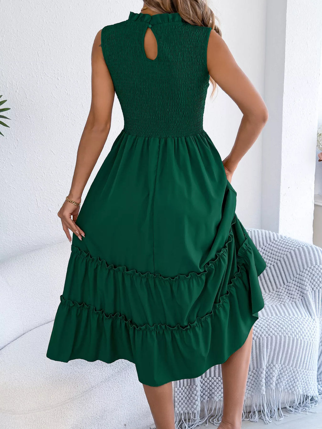 Smocked Sleeveless Tiered Dress - product image 5