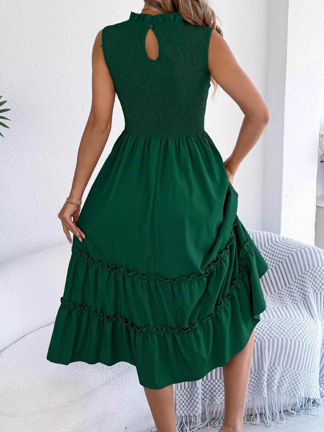 Smocked Sleeveless Tiered Dress - product image 5