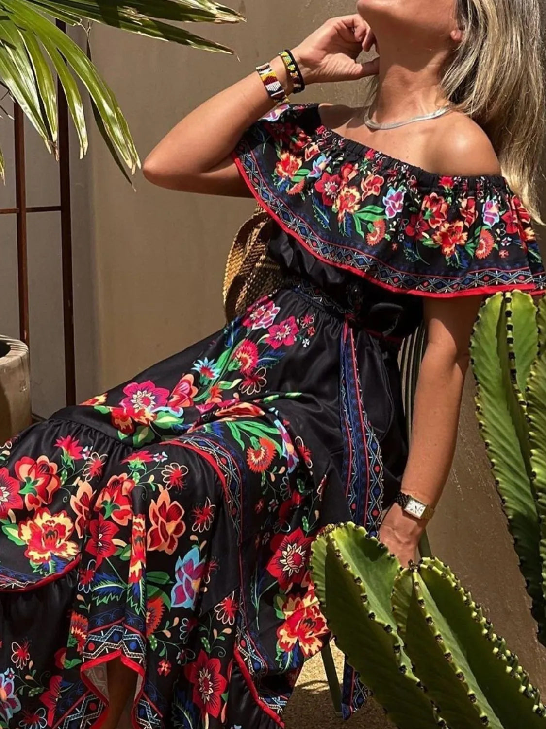 Floral Off Shoulder Ruffle Maxi Dress - product image 8