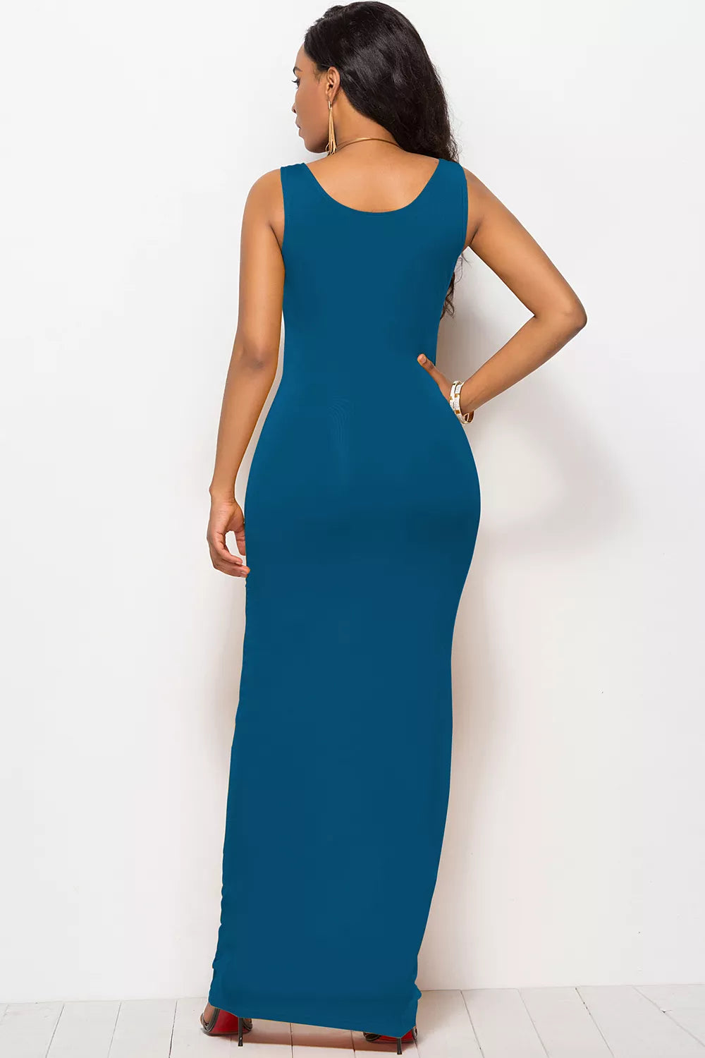 Scoop Neck Wide Strap Maxi Dress Secondary image