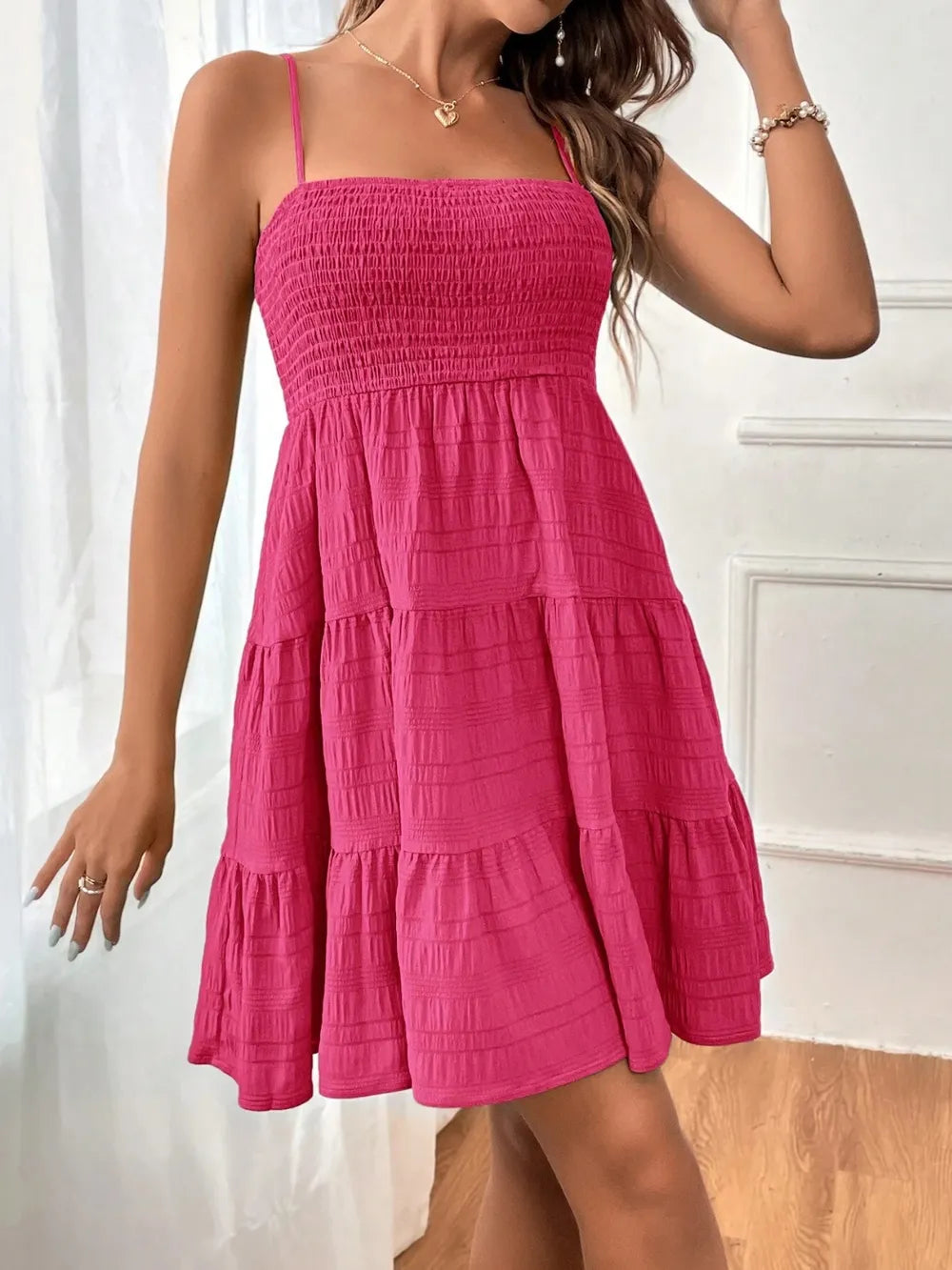 Smocked Tiered Sleeveless Mini Dress - product image 18