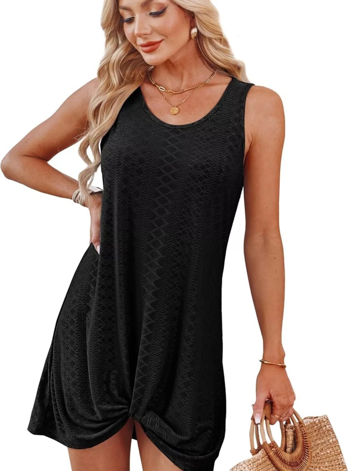 Sleeveless Knotted Hem Tank Dress - product image 19