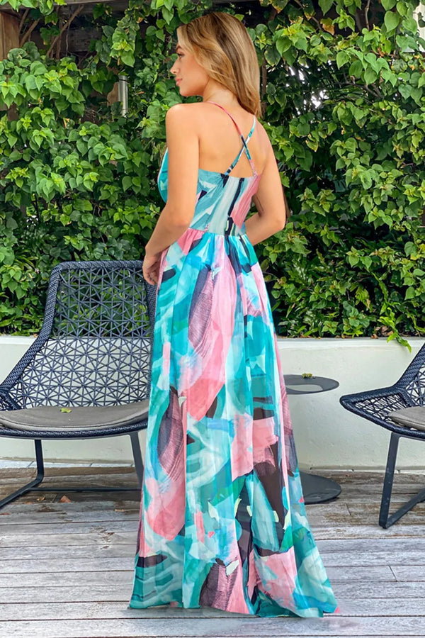 Crisscross Printed Surplice Cami Dress view 8 - Shopiebay