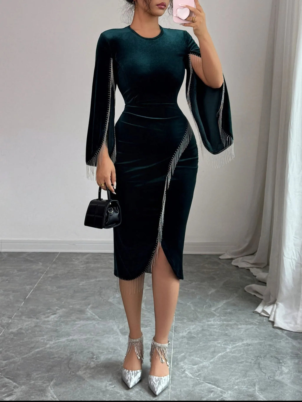 Round Neck Slit Sleeve Dress - product image 3