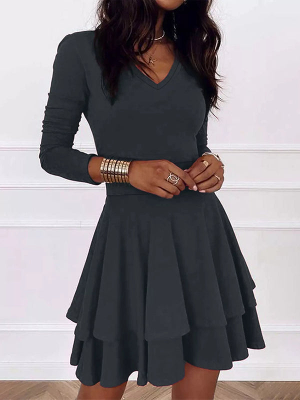 V-Neck Layered Ruffle Mini Dress - product image 4