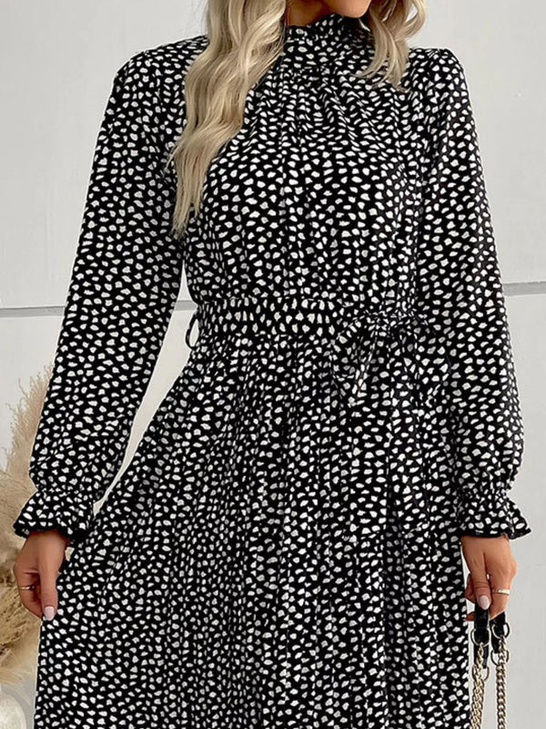 Animal Print Mock Neck Flounce Sleeve Dress - product image 8