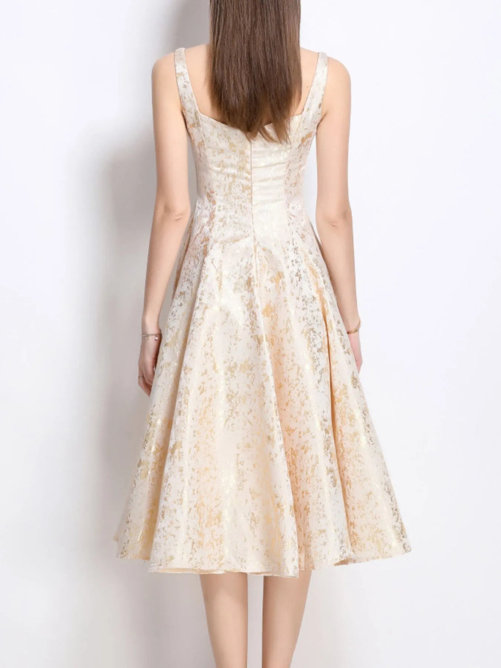 Floral A-Line Sleeveless Midi Dress view 4 - Shopiebay