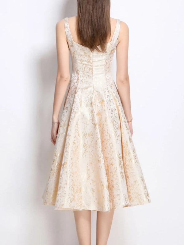 Floral A-Line Sleeveless Midi Dress view 4 - Shopiebay