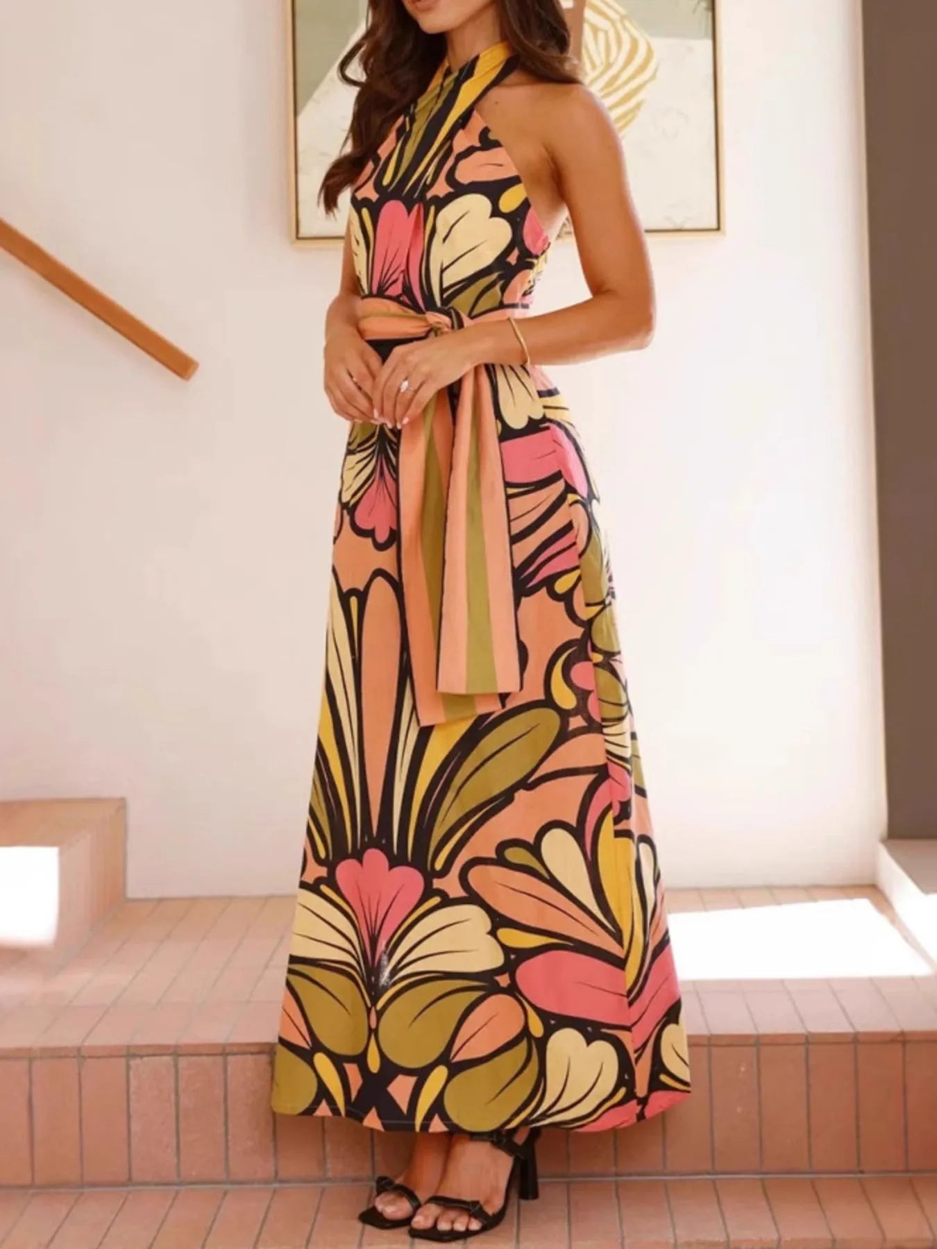 Printed Halter Neck Maxi Cami Dress - product image 7