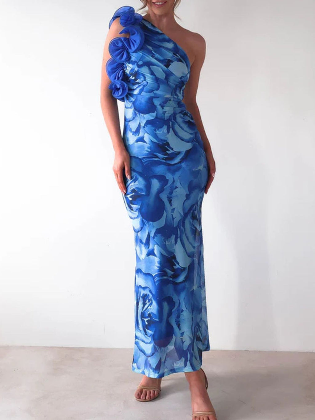 Floral Print One-Shoulder Maxi Dress - product image 8