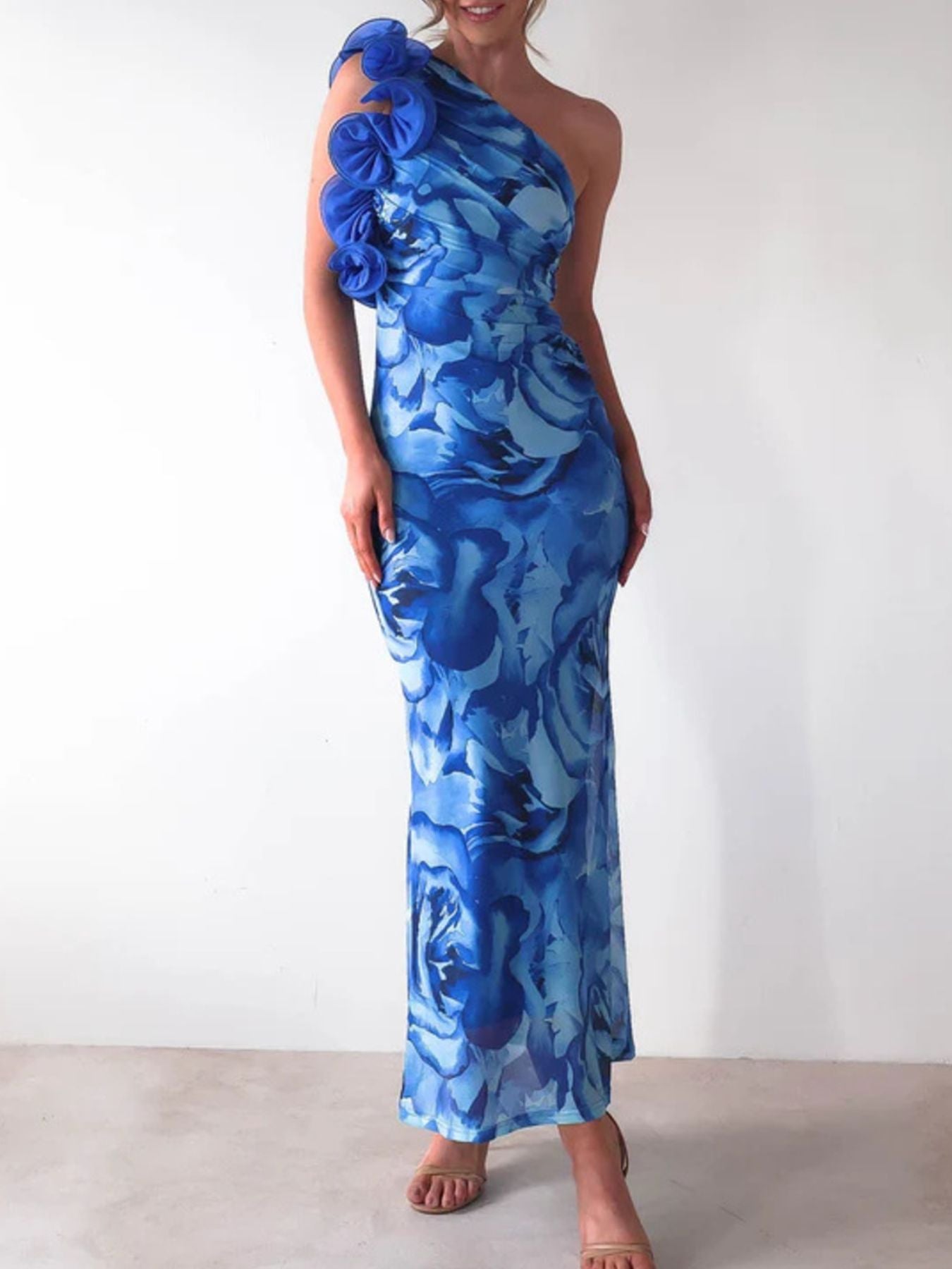 Floral Print One-Shoulder Maxi Dress - product image 8