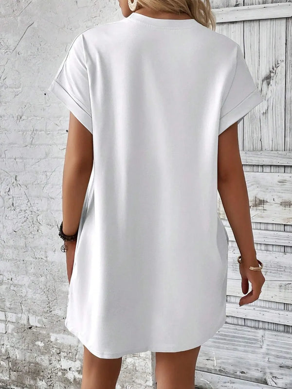 Round Neck Short Sleeve Mini Dress - product image 25