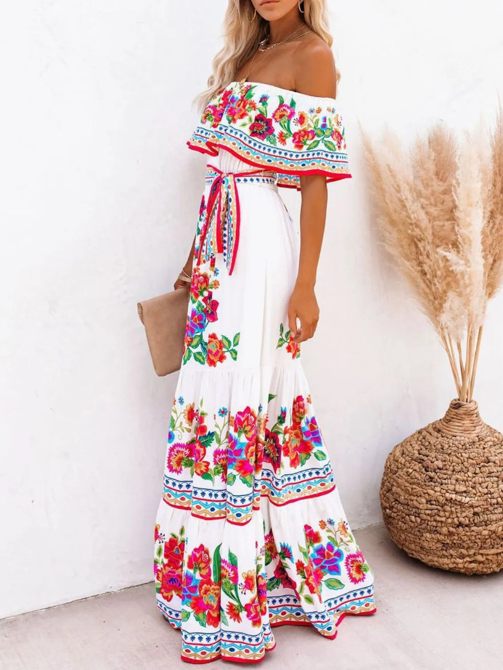 Floral Off Shoulder Ruffle Maxi Dress - product image 5