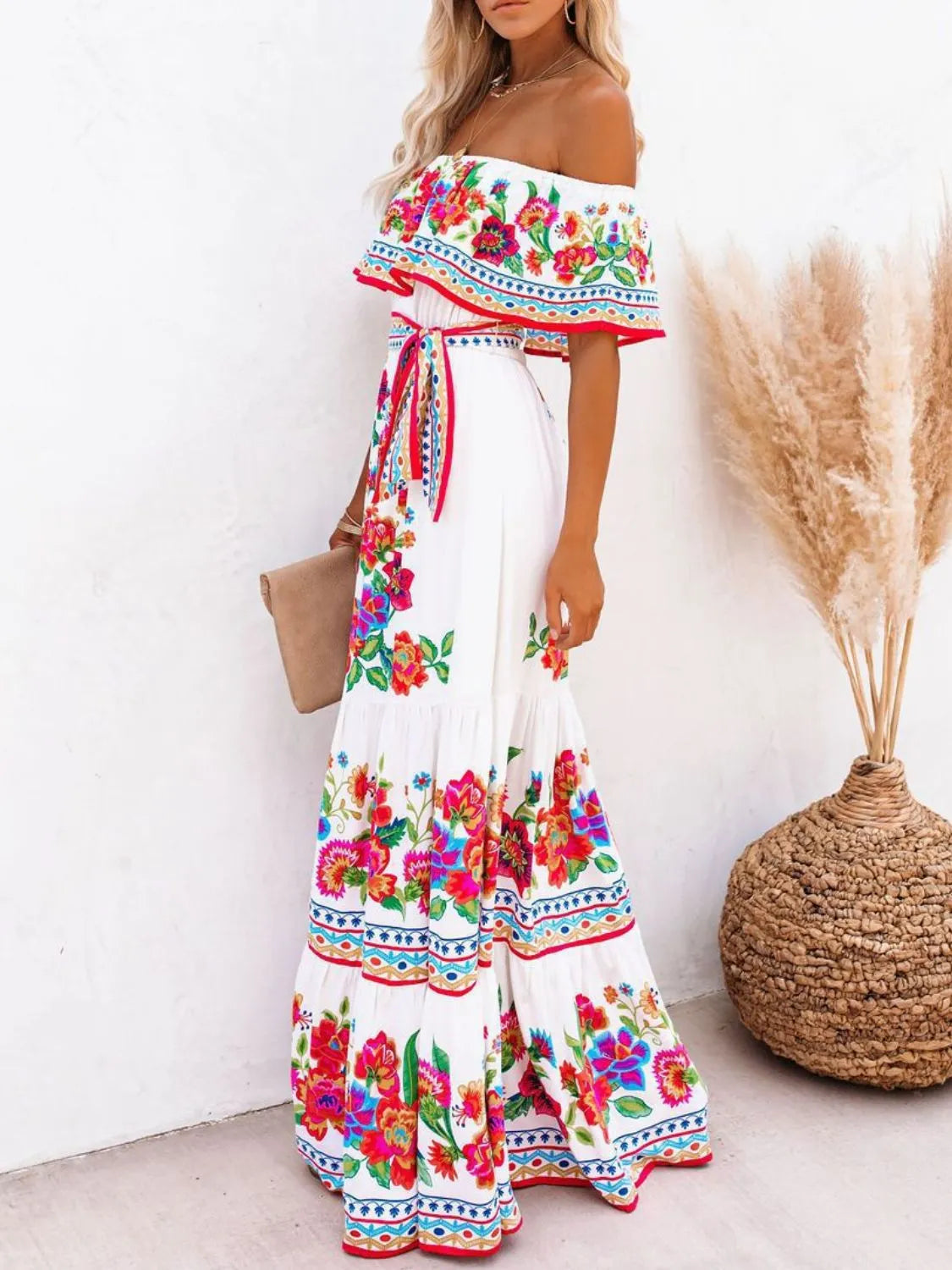 Floral Off Shoulder Ruffle Maxi Dress - product image 5