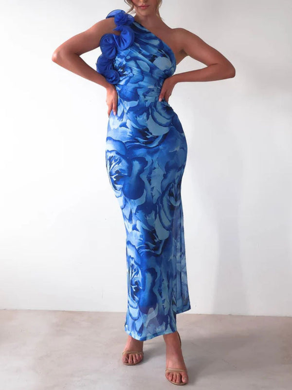 Floral Print One-Shoulder Maxi Dress - product image 2