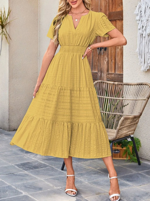 Tiered Notched Short Sleeve Dress - product image 26