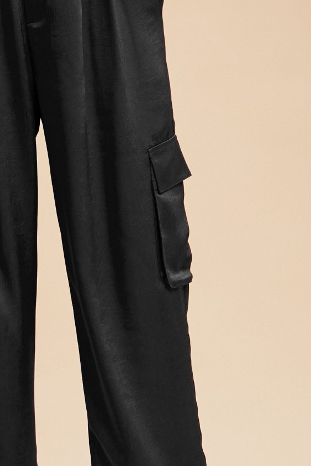 Annie Wear Wide Leg Cargo Satin Pants